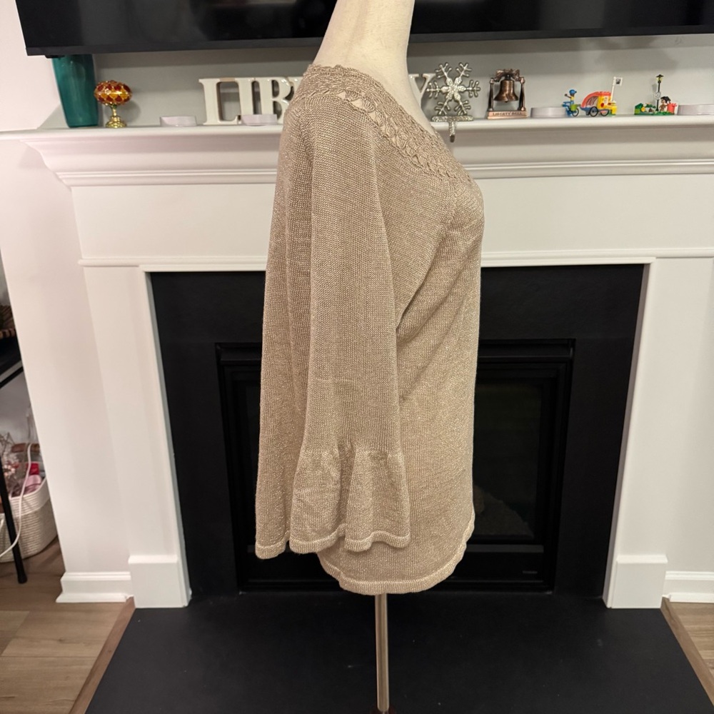 ✨ Lilly Pulitzer Metallic Crochet-Neck Sweater (XL) - Picture 5 of 10